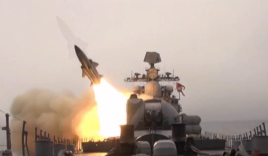 Russian and Iranian naval forces destroy enemy boats