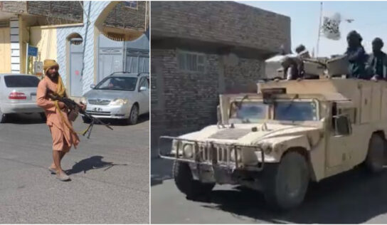 WATCH: Taliban fighters ride in Humvees after capturing Nimroz provincial capital & seizing more US-made weaponry