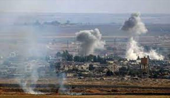 Turkish occupation shells vicinity of Tal Tamir, Ras al-Ayn, Hasaka countryside