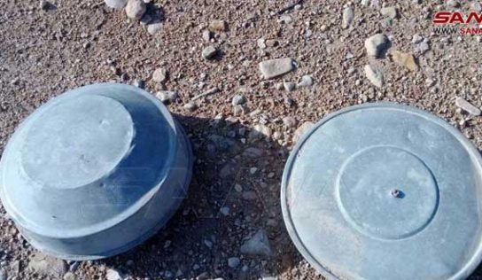 Three injured in landmine blast left behind by terrorists, Hama countryside