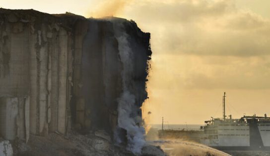 Part of already damaged Beirut port silos collapses